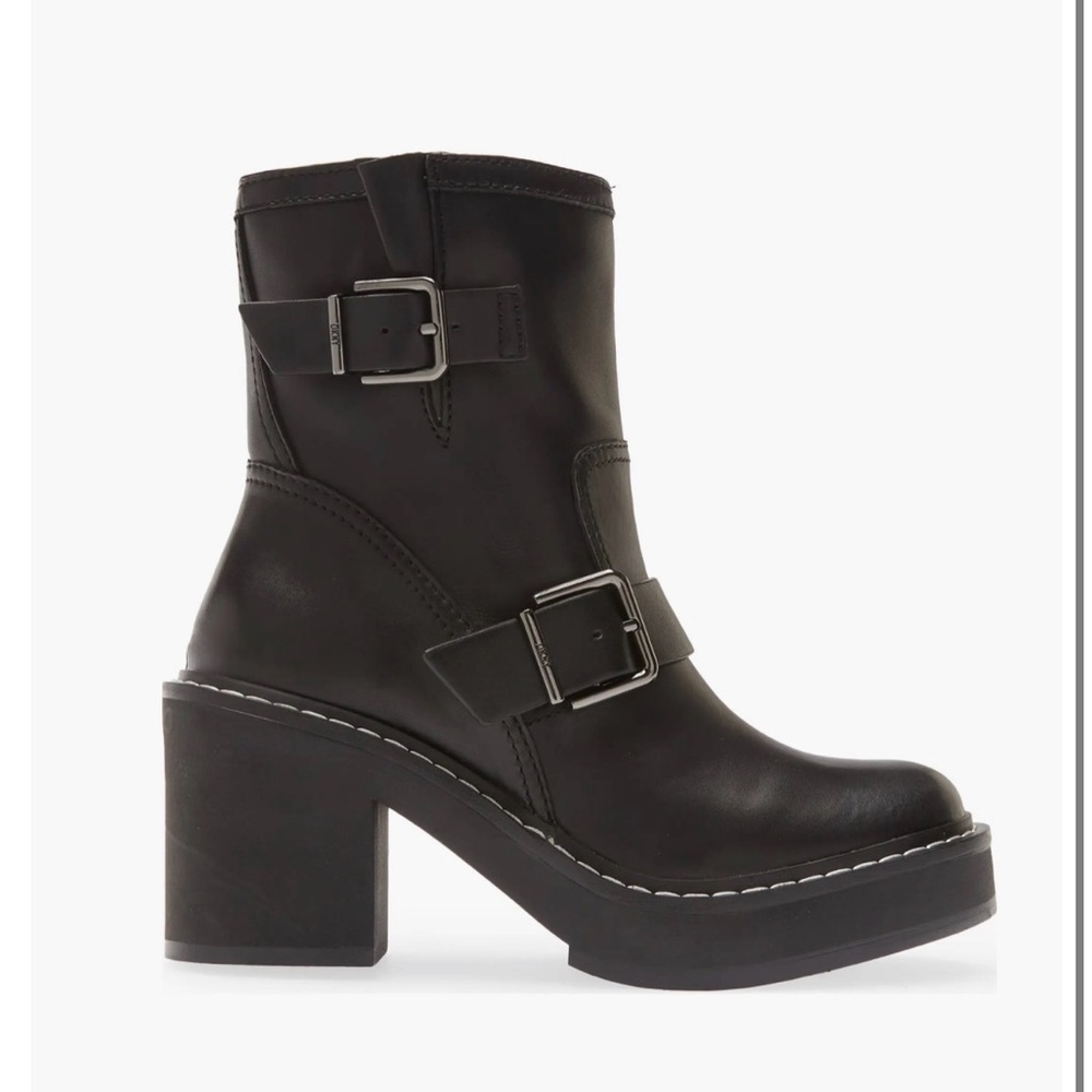 DKNY Daray Buckle Block Heel Boot Size 9 NWT